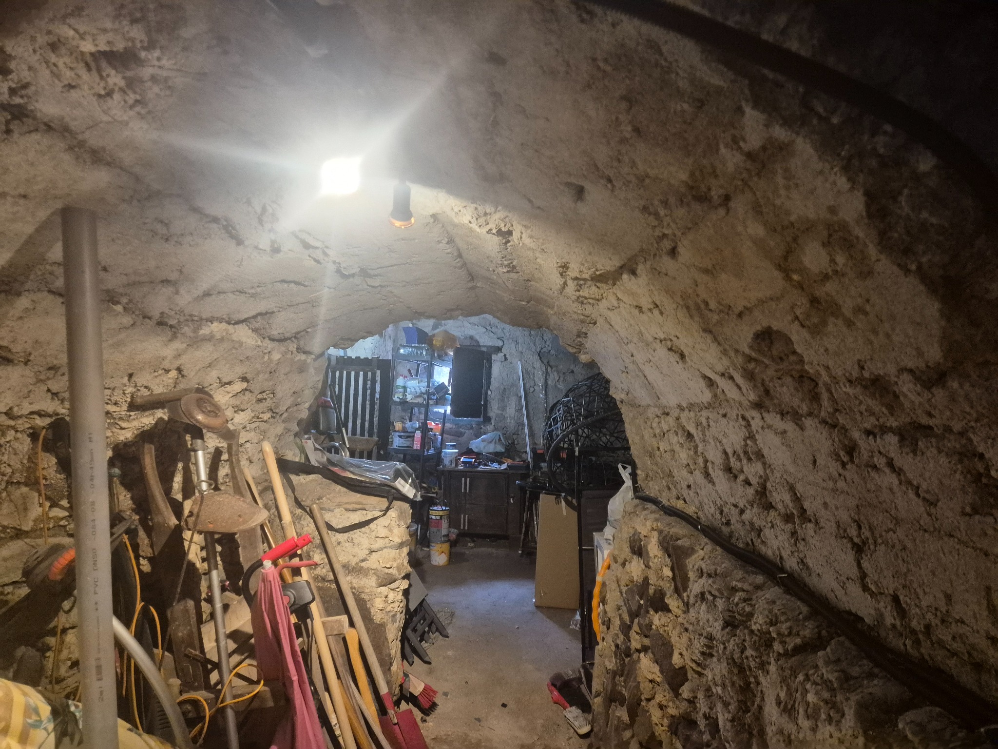 Vaulted rock-cut cellar